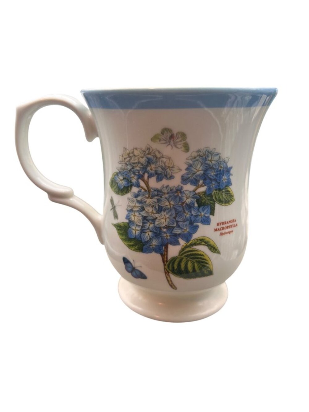 Portmeirion Botanic Garden Terrace Mug Hydrangea Design Footed Pedastal Cup